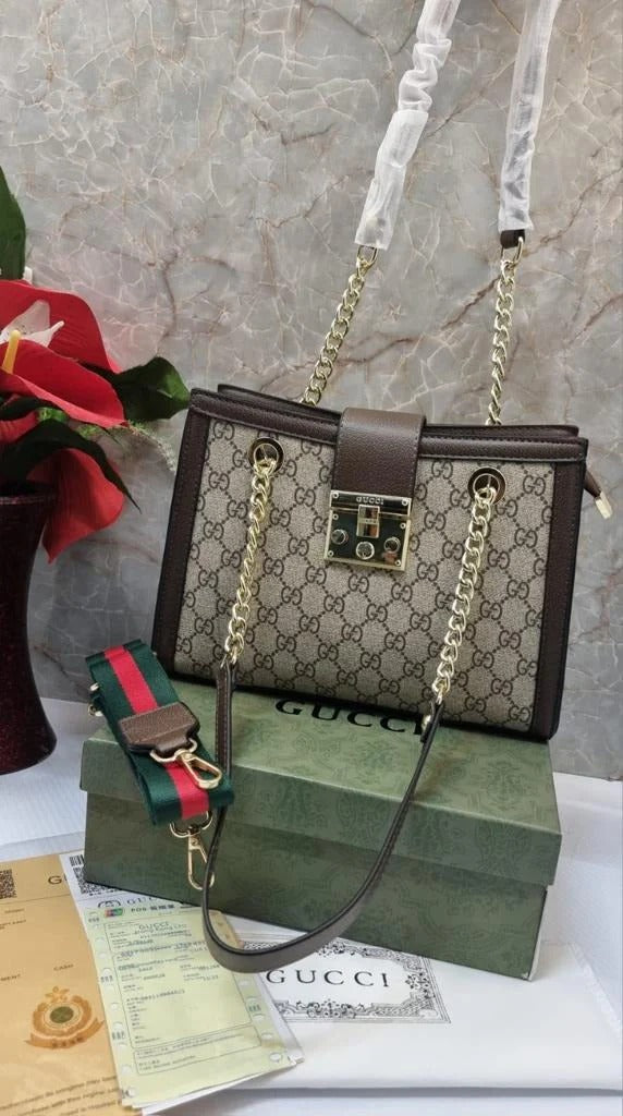 Gucci Trending Tote GG Coated Bag For Women’s Or Girls- Best For Travelling And Outdoor Party bag GC-7985-WBG