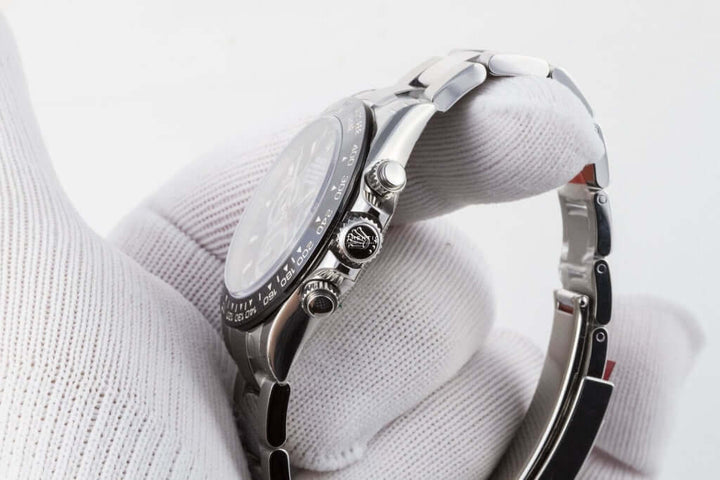 Trendy Black Dial Silver Stainless Strap Watch For Men 126611-LN