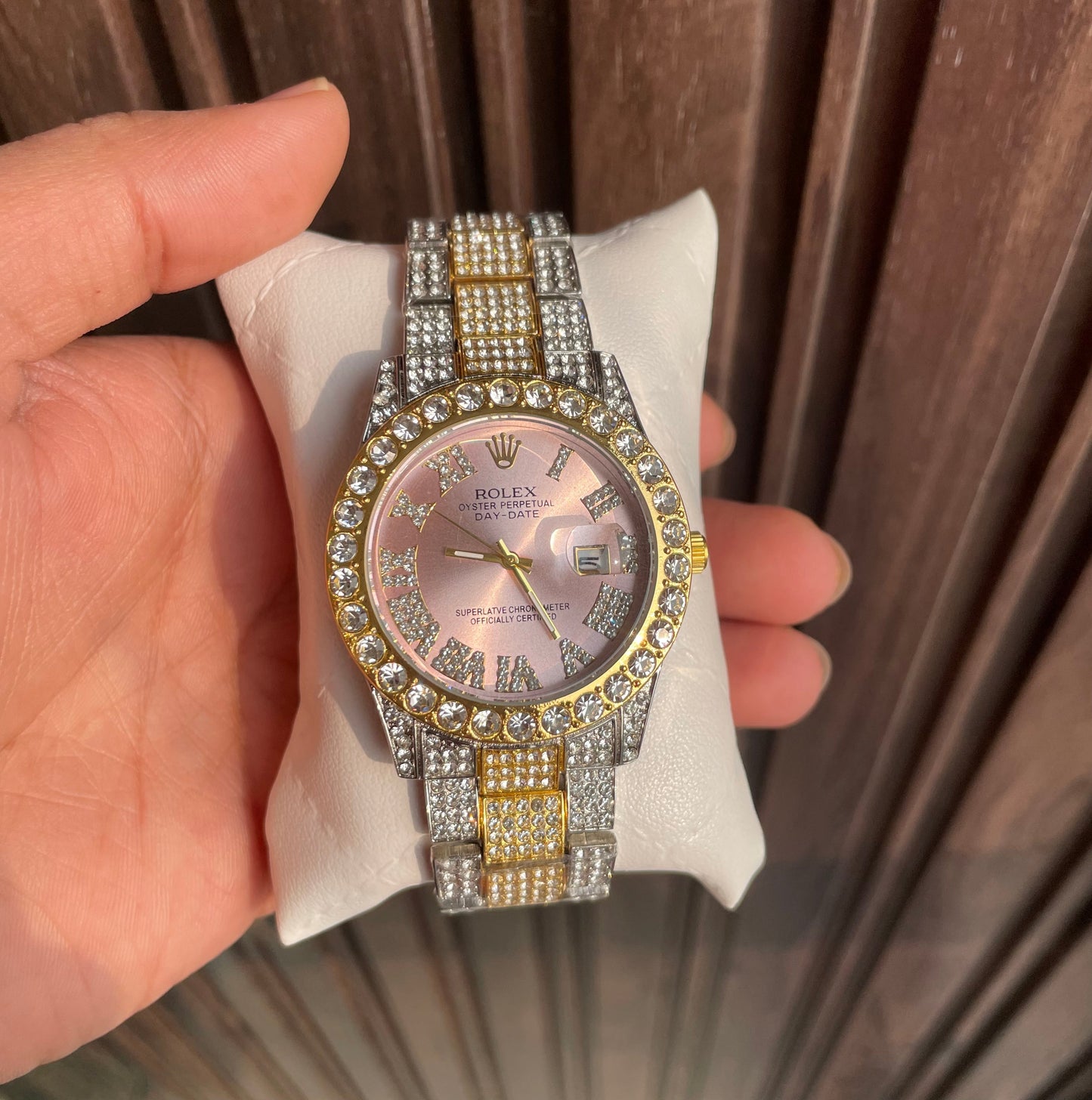Rolex Analog Diamond Set Gold Multicolor Watch Royal Stainless Steel RLX-8083