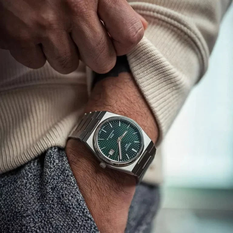 Tissot PRX Powermatic 80 Green Dial Silver Steel Strap Watch for Men - TS-4104