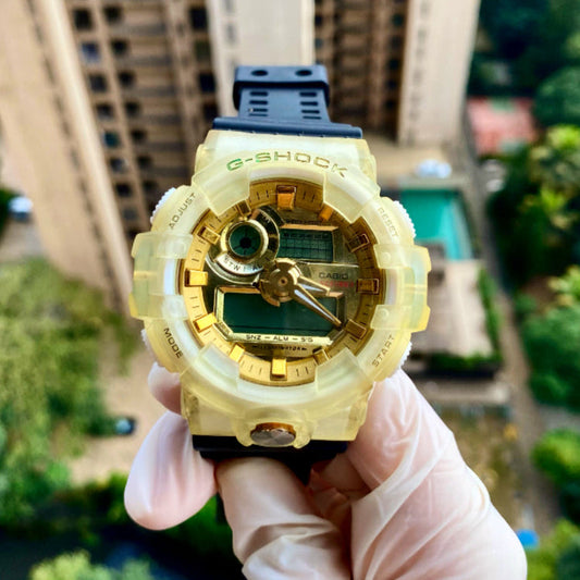 Casio G-Shock Resin Analog Digital Gold x Black Sports Men's Watch-GS-6451