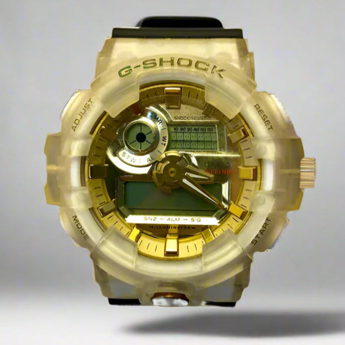 Casio G-Shock Resin Analog Digital Gold x Black Sports Men's Watch-GS-6451