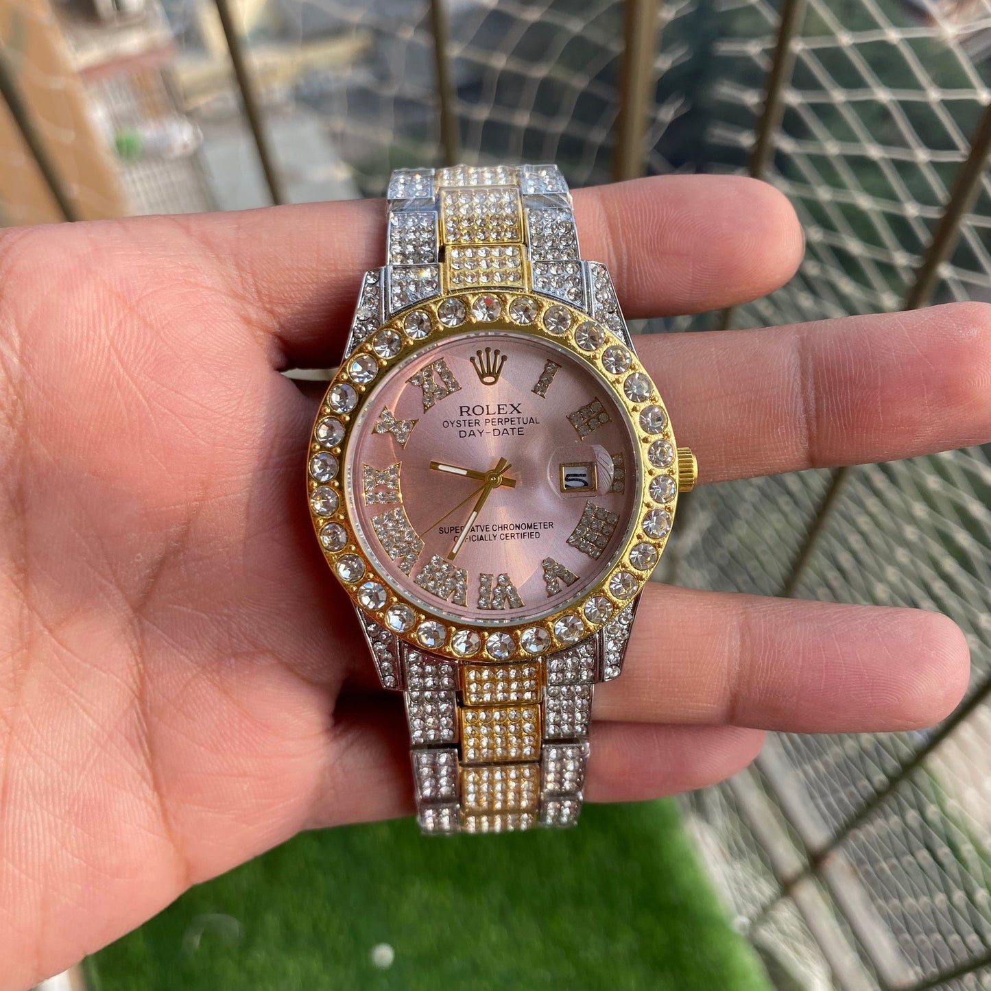 Rolex Analog Diamond Set Gold Multicolor Watch Royal Stainless Steel RLX-8083