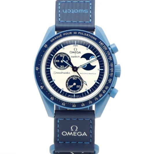 Swatch x Omega Blue & White Dial with Blue Case/Blue Strap Bioceramic Moonswatch Mission to Mercury OG-1033