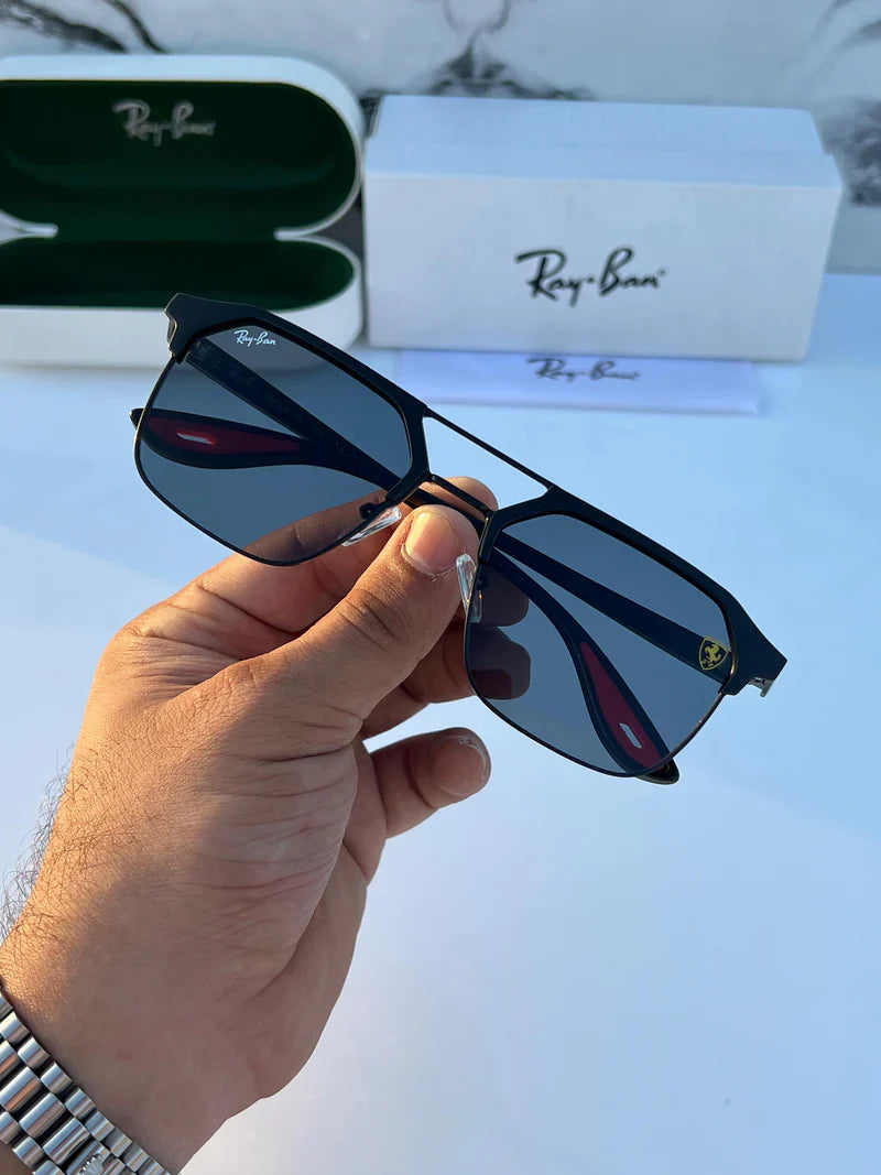 Rayban Stylish Black Glass Men's And Women's Polarised Sunglass Heavy Quality RB-5489