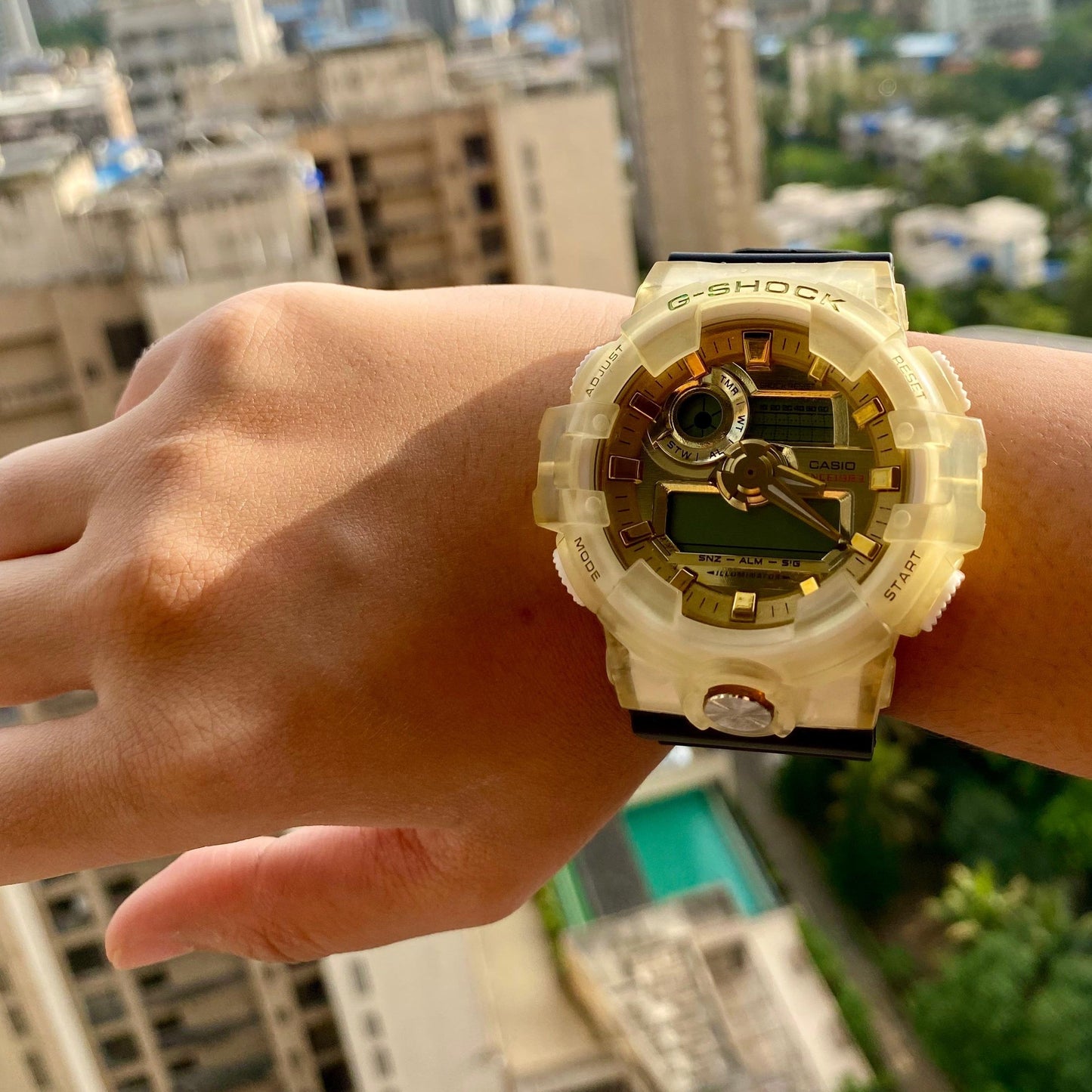 Casio G-Shock Resin Analog Digital Gold x Black Sports Men's Watch-GS-6451