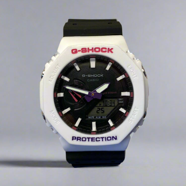 Casio G-Shock Resin Analog Digital White x Black Sports Men's Watch-GS-6452