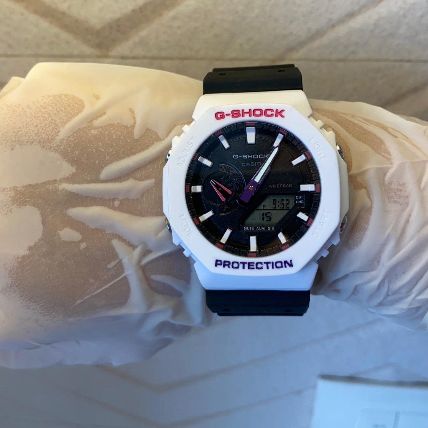 Casio G-Shock Resin Analog Digital White x Black Sports Men's Watch-GS-6452