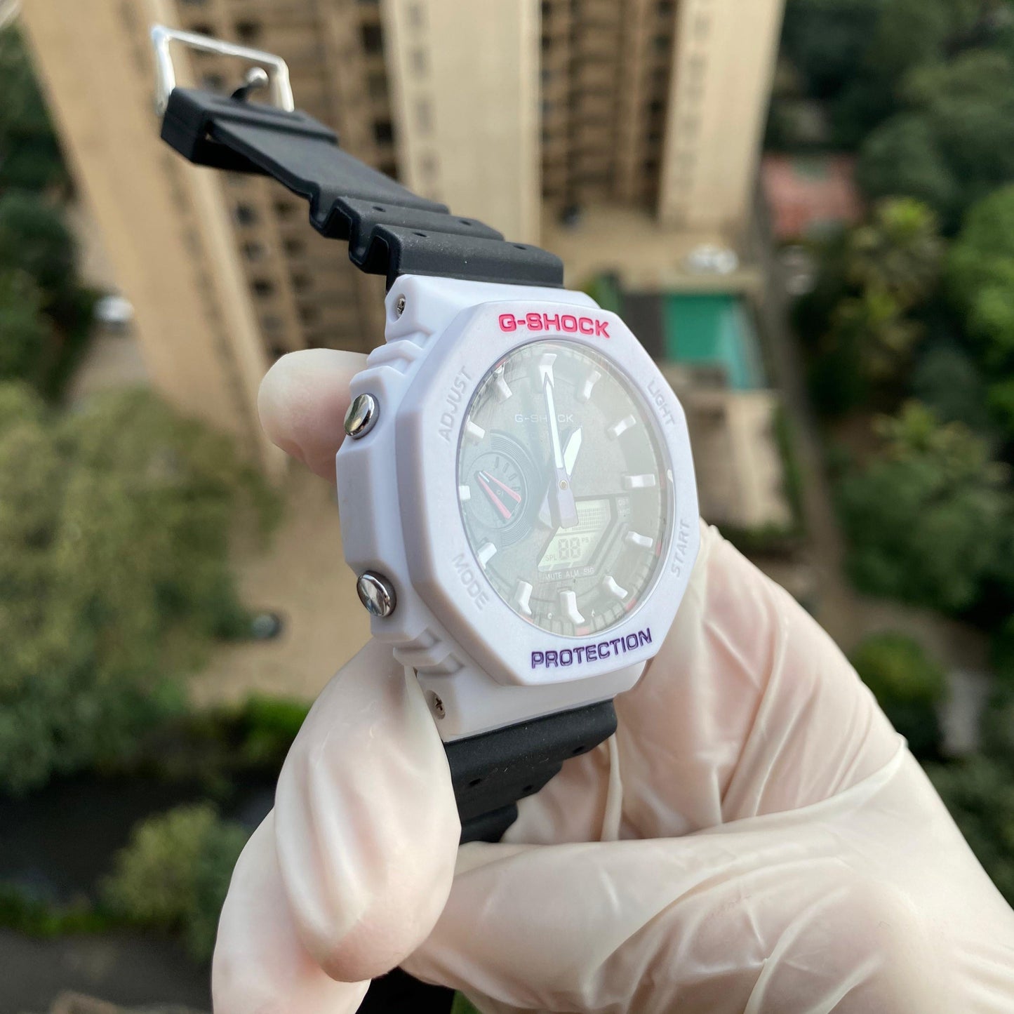 Casio G-Shock Resin Analog Digital White x Black Sports Men's Watch-GS-6452