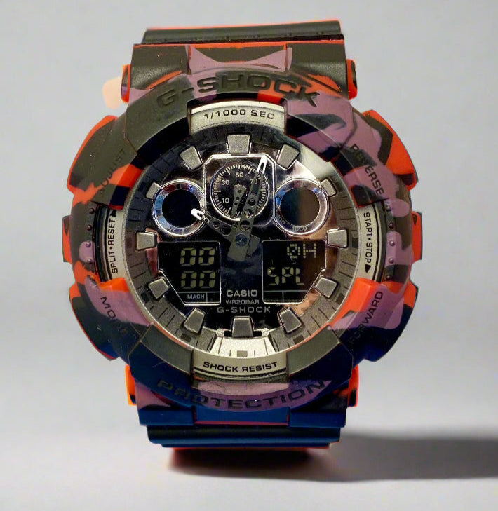 Casio G-Shock Resin Analog Digital Red x Black Sports Men's Watch-GS-6454