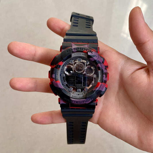 Casio G-Shock Resin Analog Digital Red x Black Sports Men's Watch-GS-6454