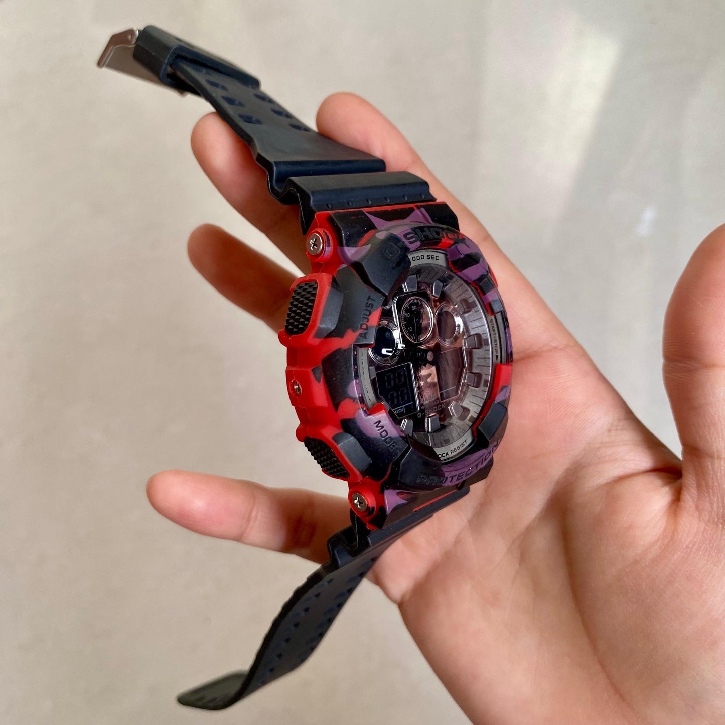 Casio G-Shock Resin Analog Digital Red x Black Sports Men's Watch-GS-6454