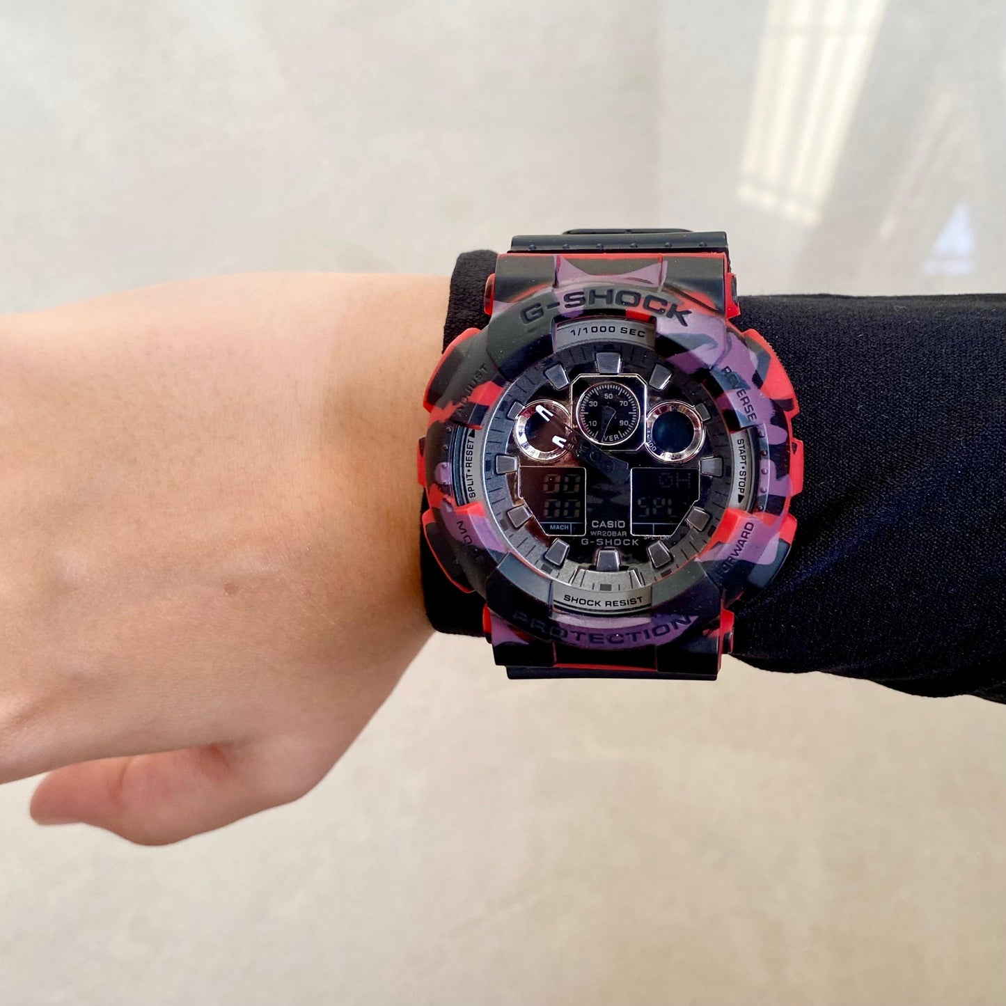 Casio G-Shock Resin Analog Digital Red x Black Sports Men's Watch-GS-6454