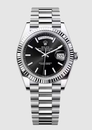 Rolex Oyster Perpetual Day-Date Black Dial Men's Watch RLX-OYST-BLK