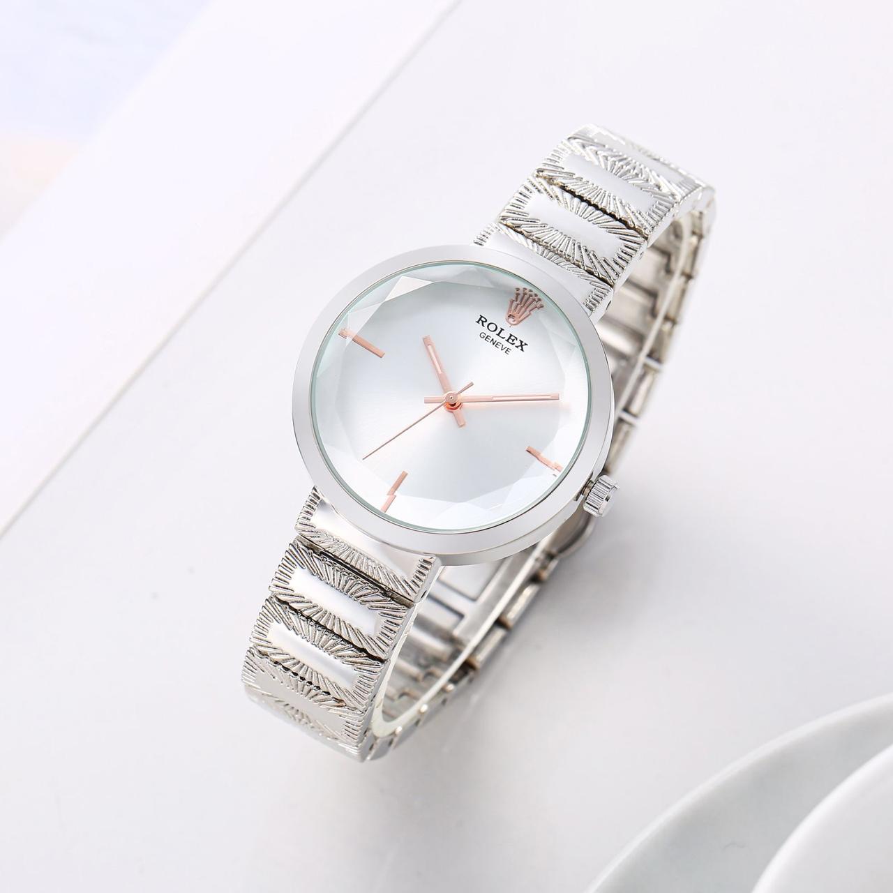 Women's Acnos Chronograph White Dial Silver Strap Watch For Women RLX-2407
