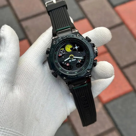 Casio G-Shock Ferrari Analog-Digital Black Dial x Black Strap Men's Watch-GS-6071