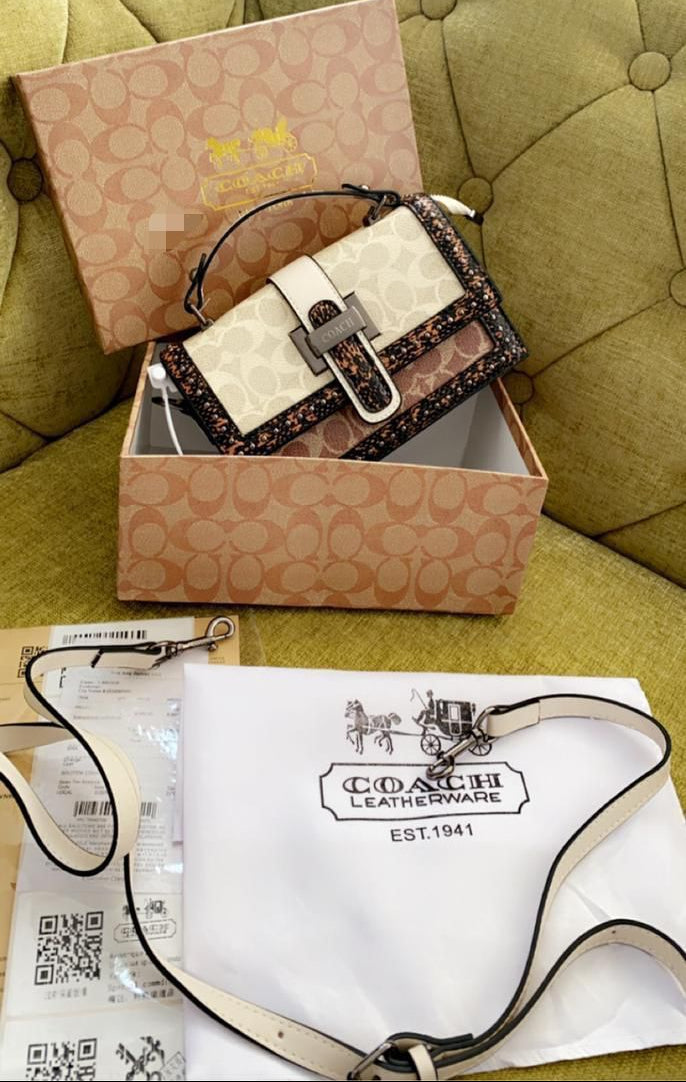 Coach New Brown Leather Stylist Daily Use Hand-Bag CO-4449-WBG