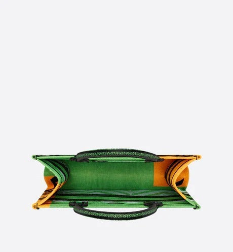 CD Women Fashion Western Style Tote Bright Green and Fluorescent Orange D-Jungle Pop Embroidery Medium Bag For Women's Or Girls Bag - Best Casual Use Bag DR-M765-WBG