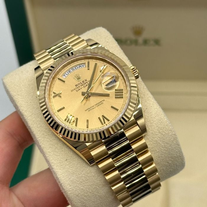 RLX Oyster Perpetual Day-Date Golden Dial Men's Watch RLX-OYST-GOLD