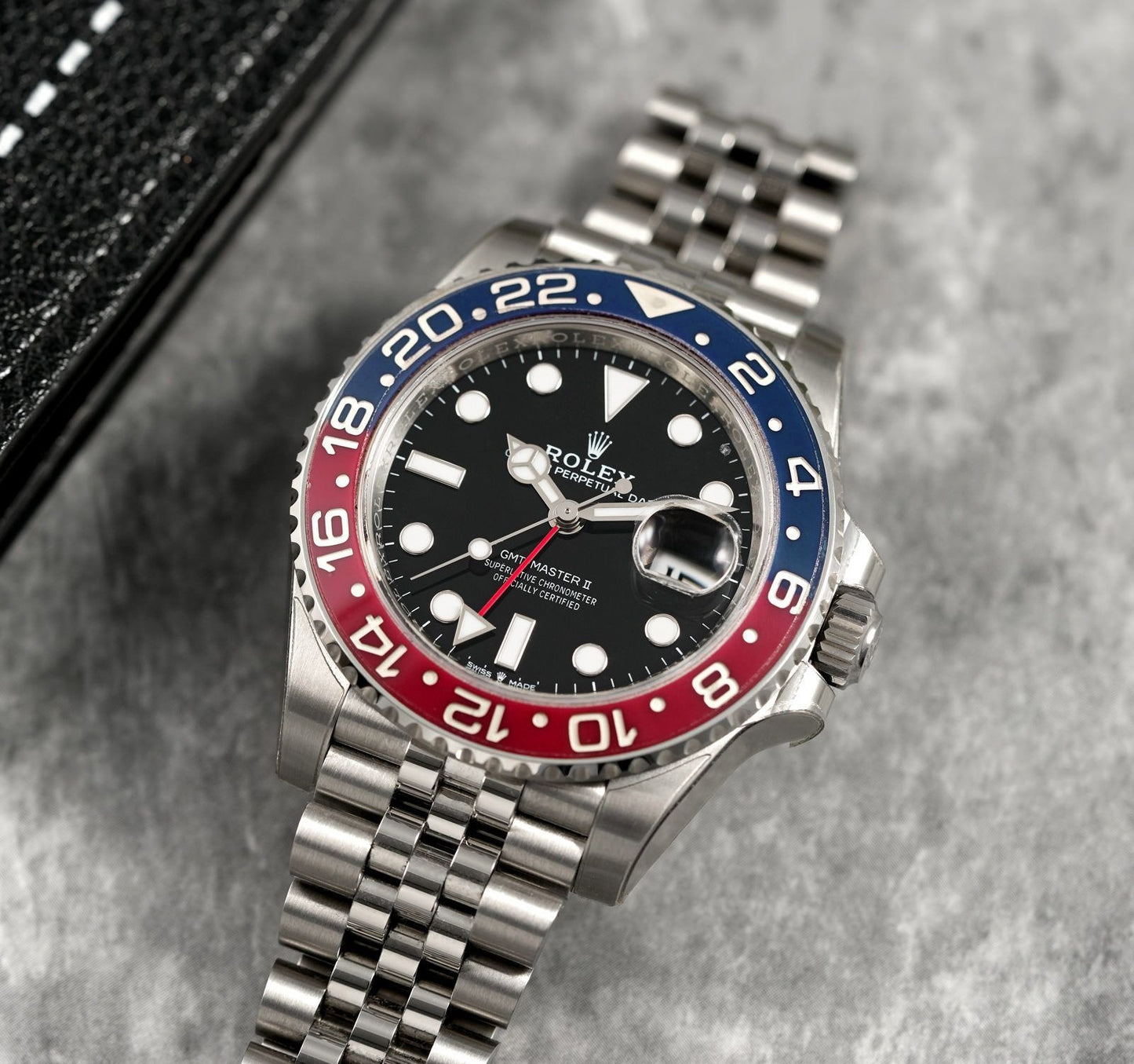 ROLEX GMT-Master II Stainless Steel Black Dial Blue Bezel Oyster silver Metal Men's Watch for Man RLX-GMT-5304