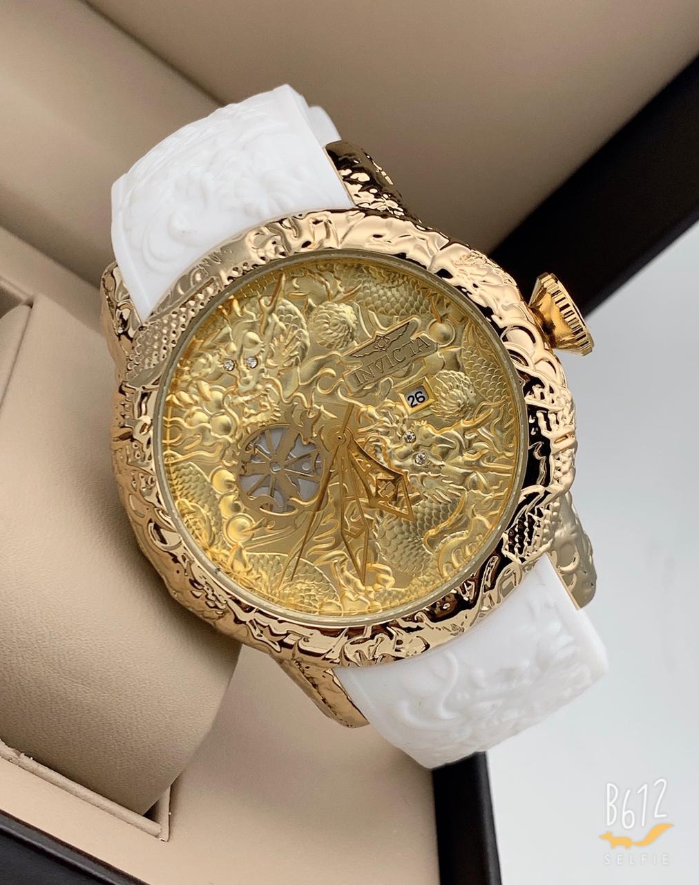 Invicta Mens S1 Rally 25082 Yakuza White Silicon Strap Watch For