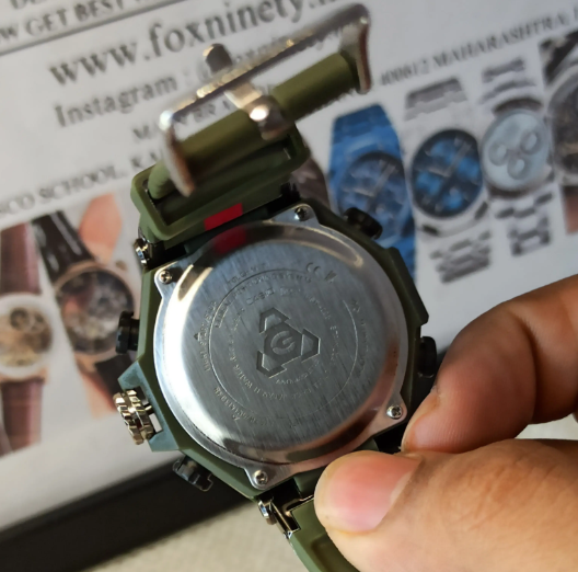 Casio G-Shock Ferrari Analog-Digital Black Dial x Green Strap Men's Watch-GS-6067