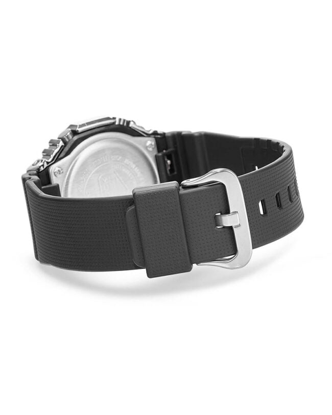 G-shock Metal Covered Silver/Black Round Analog+Digital World Time Multi-Function Resin Band Sports Watch GS-2100