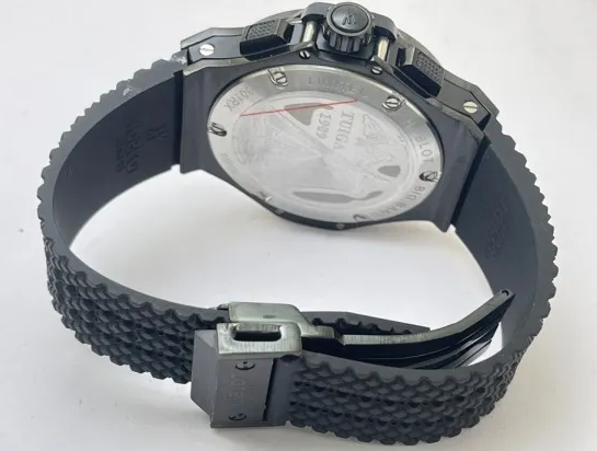 Hublot Black Dial Mens Chronograph Watch Classic Fusion Black Rubber Watch For Man HB-GR-24