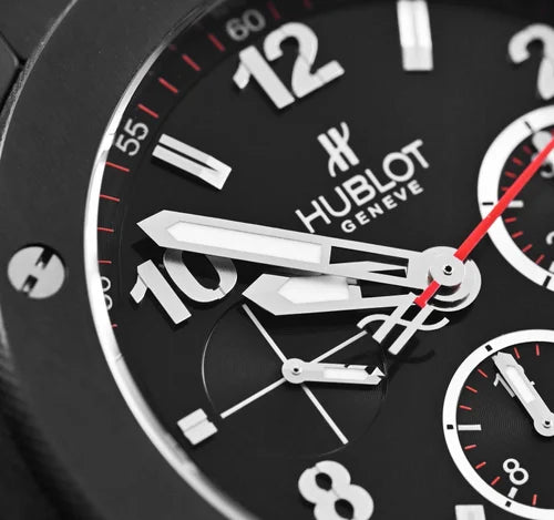 Hublot Black Dial Mens Chronograph Watch Classic Fusion Black Rubber Watch For Man HB-GR-24