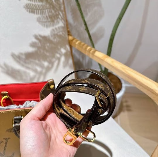 LV New Brown Two-Tone Leather Tote Bag Stylist Daily Use Hand-Bag LV-4447-WBG