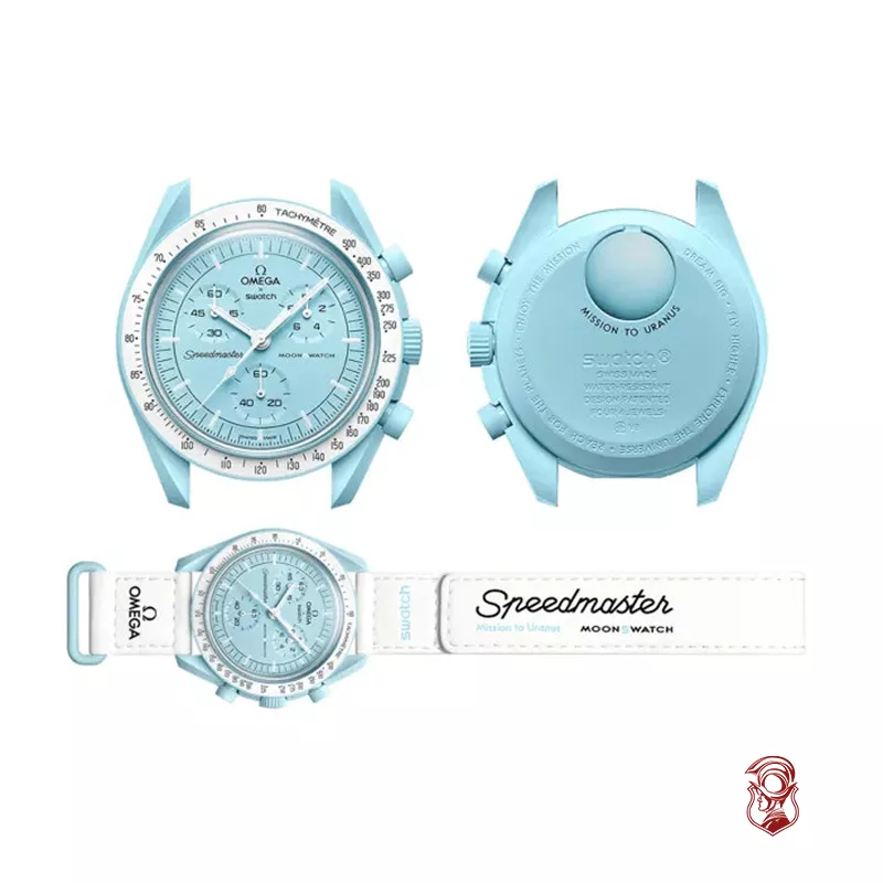 Blue Dial/White Strap Bioceramic Moonswatch Mission to Mercury OG-1027