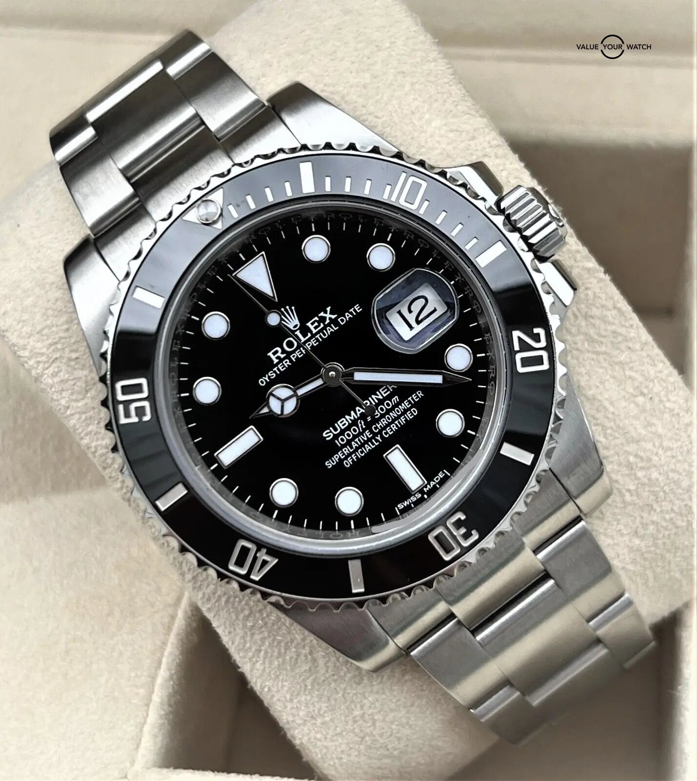 RLX Submariner Quartz Full Black Dial Metal Men's Watch - 116610Ln