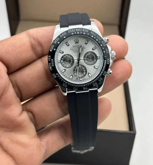 RLX Cosmograph Silver Color Dial Ring Bezel Daytona Chronograph Quartz Chronometer Men's Watch - RLX-1165