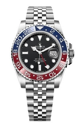 ROLEX GMT-Master II Stainless Steel Black Dial Blue Bezel Oyster silver Metal Men's Watch for Man RLX-GMT-5304