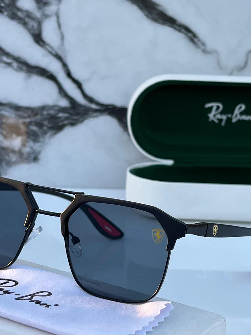 Rayban Stylish Black Glass Men's And Women's Polarised Sunglass Heavy Quality RB-5489