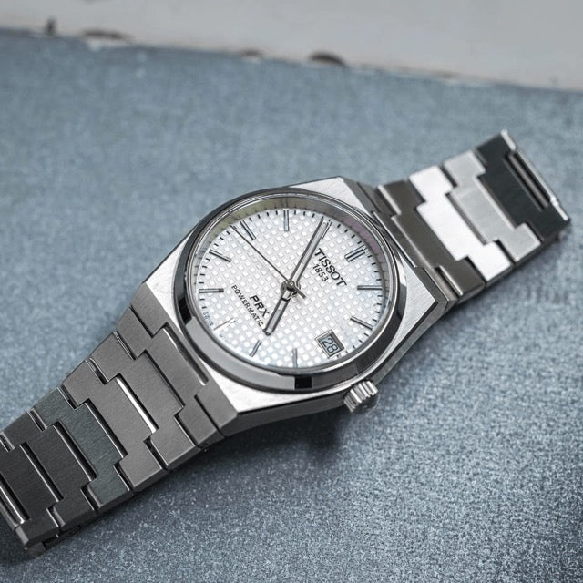 Tissot PRX Powermatic 80 White Dial Silver Steel Strap Watch for Men - TS-4101