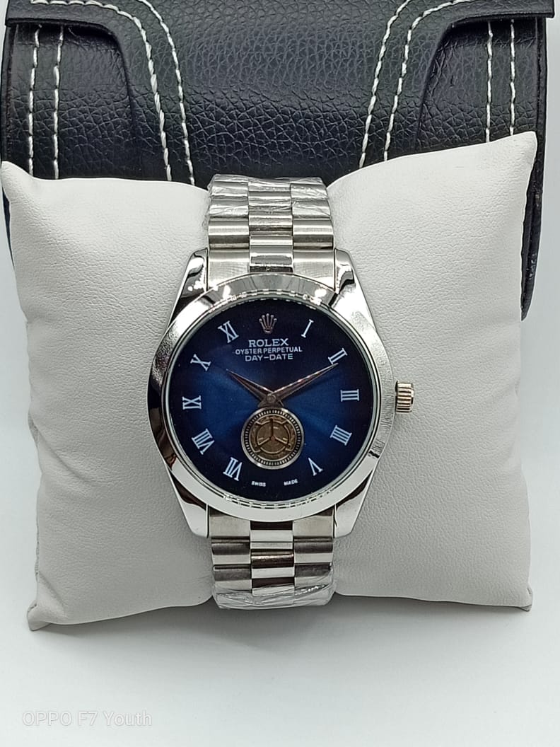 RLX Analog Milgauss Watch- Blue Color Dial Stainless Steel With Silver Color Watch For Men's -Best For Stylist Look- RLX-902