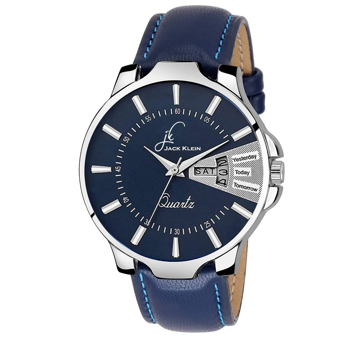 Stylish Blue Dial Blue Strap With Day and Date Working Multi Function Watch Product-2437348