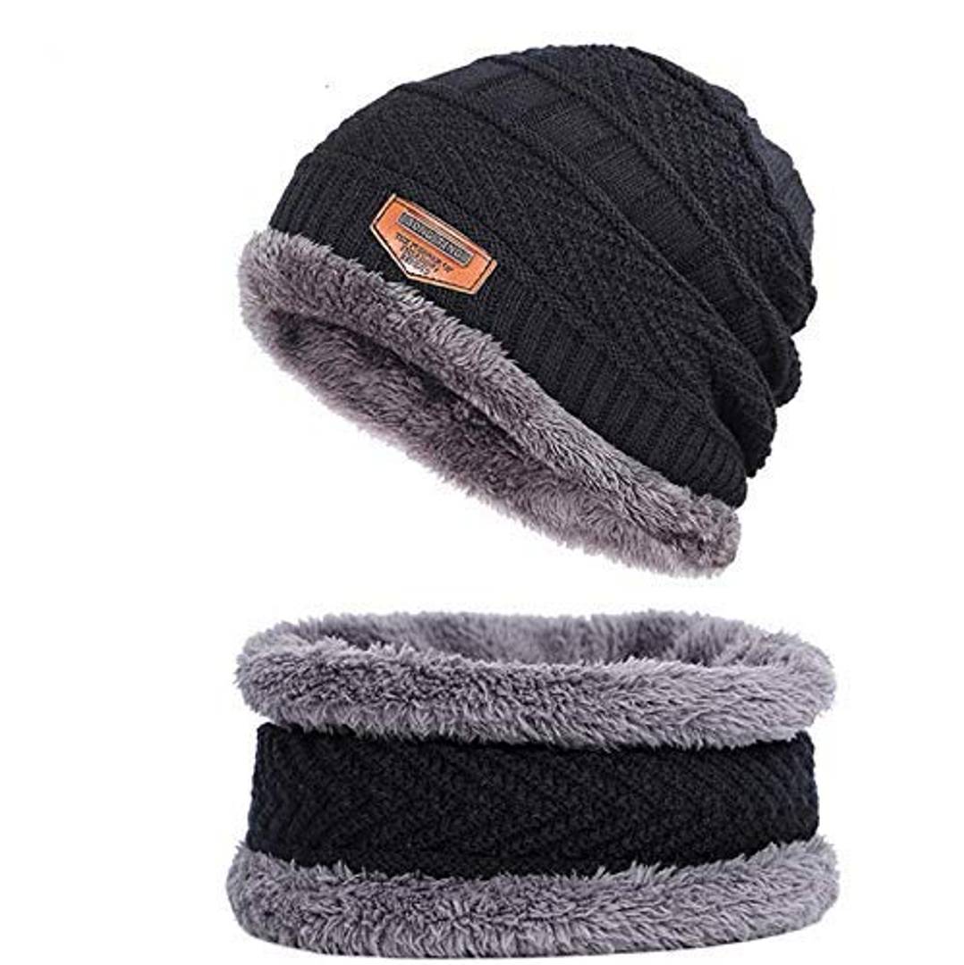 Ultra Soft Woolen Beanie Cap and Colorful Muffler Scarf Set