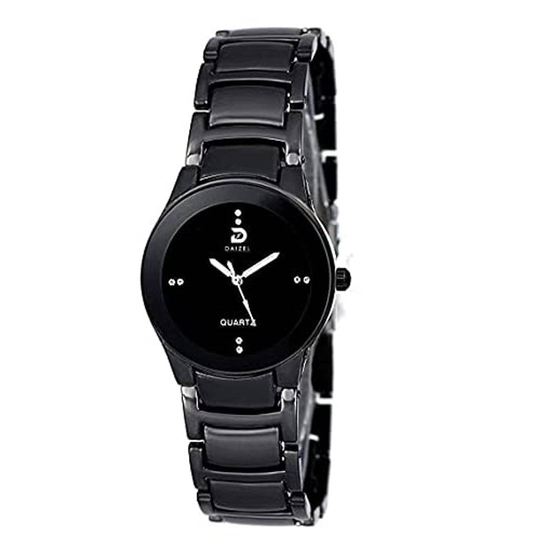DAIZEL Analogue Girls' Women's Watch (Black Dial Black Colored Strap)