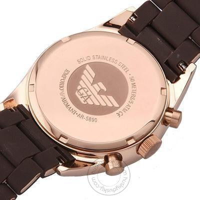 Chronograph Brown Silicone Men's Watch AR5890