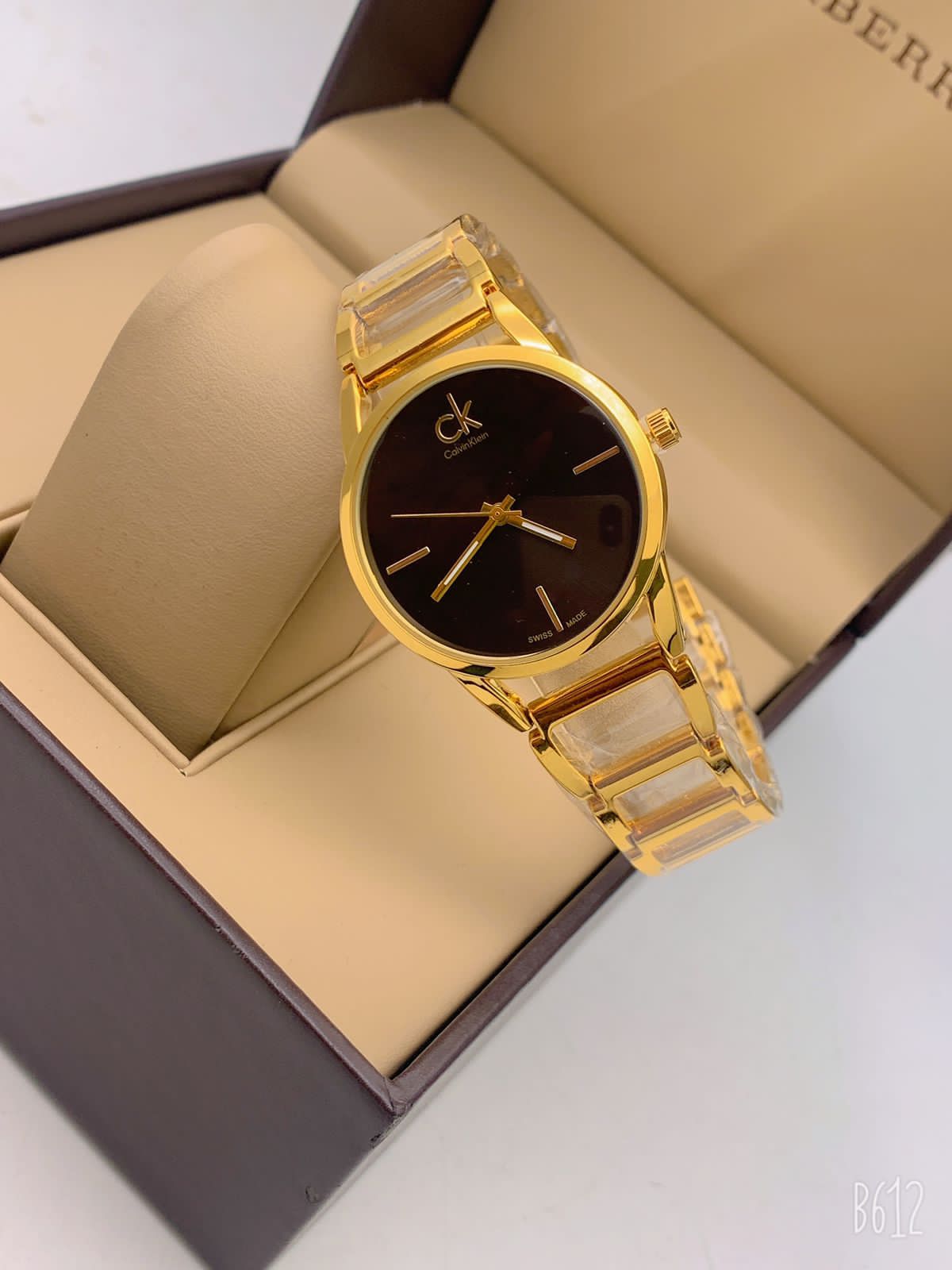 New Qurtz Movemant Design Black Dial With Stainless Steel Gold Strap Design Watch For Women's Chronographs Date Watch For Girl or Woman Best Gift_CK-8059