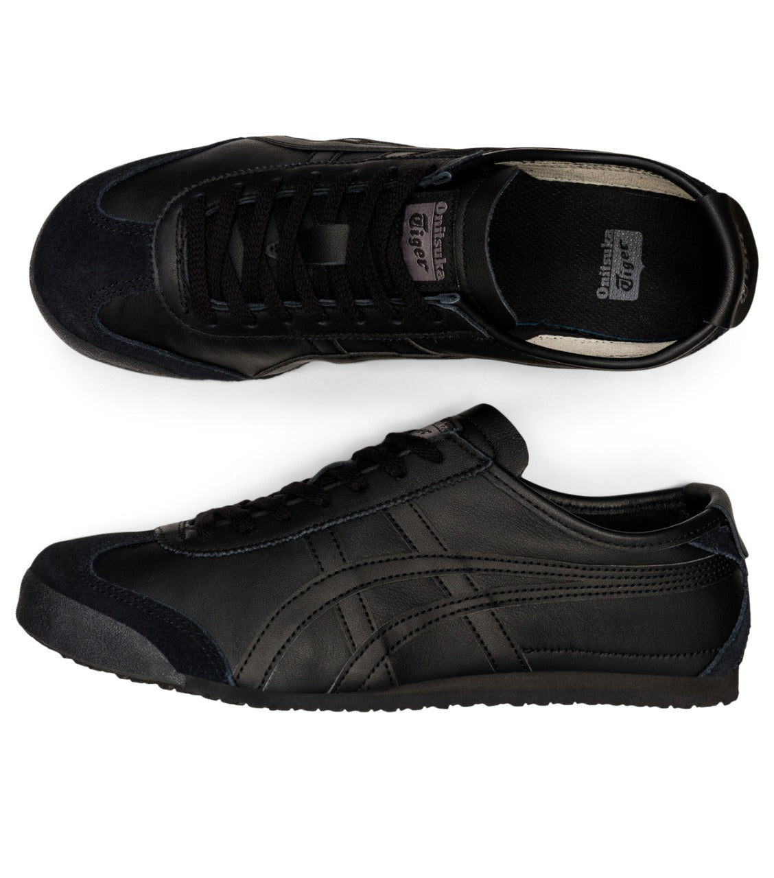 Onitsuka Tiger Unisex (All Black) Mexico 66 Deluxe Shoes Lace-Up Athletic Shoes For Men's Or Boys THL202-9000