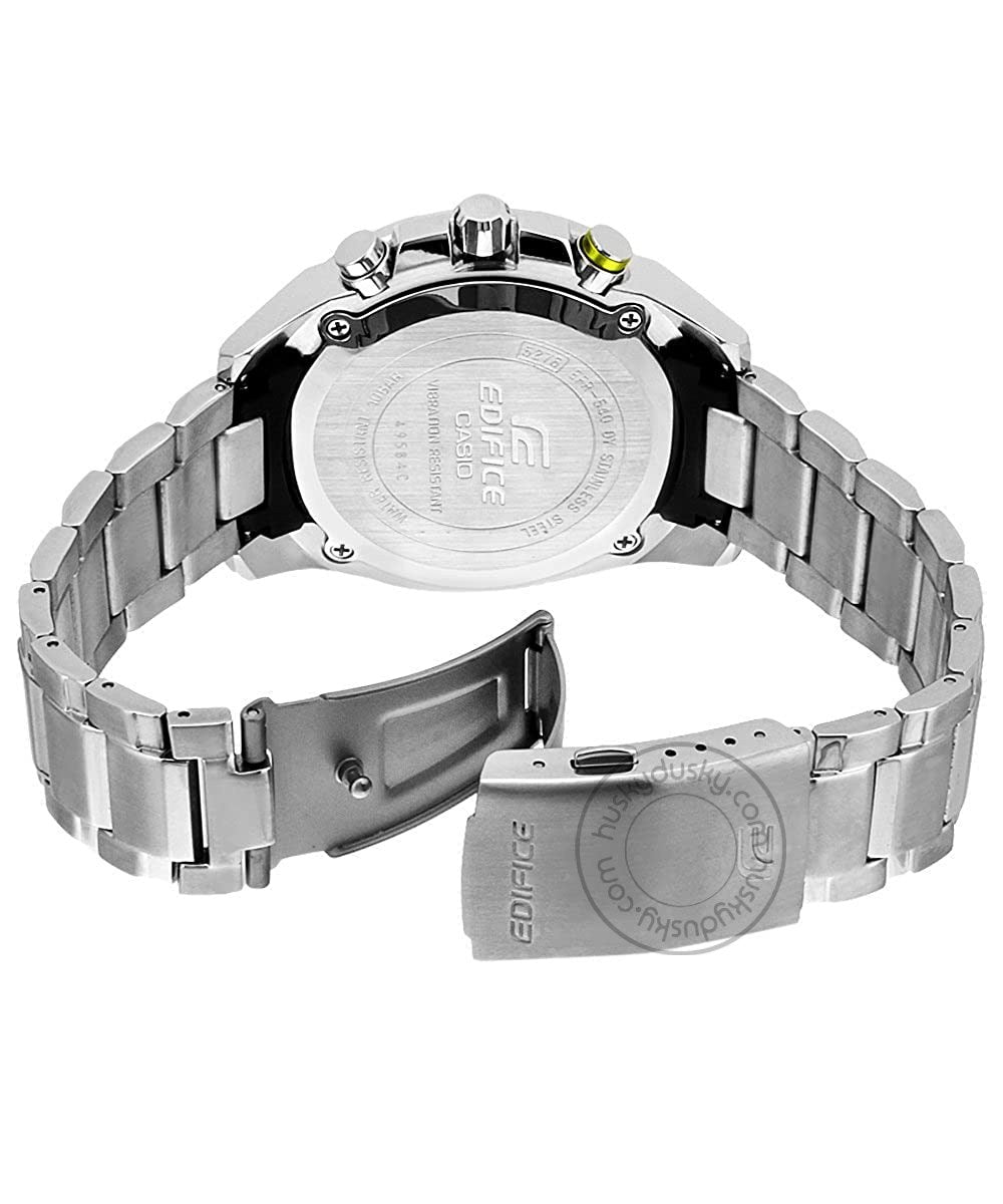 Casio Edifice Black Dial Silver Stainless Steel Chronograph Men's watch EFR 540 DY