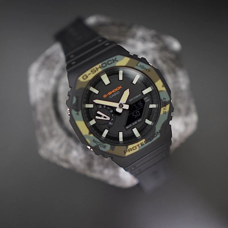 G-shock Fluorescent Lumi Nova Luminescence Kashioak Customized Custom Male Carbon Core GuardDigital Analog Sports Watch-GA-2100SU-1ADR