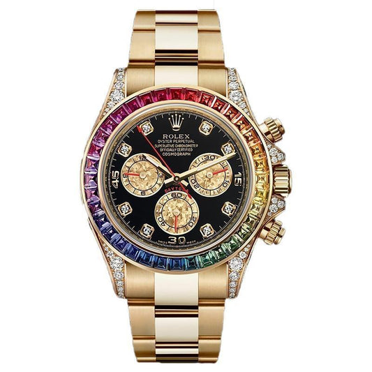 Dual Color Men's Watch With Stainless Steel Strap & Black Dial