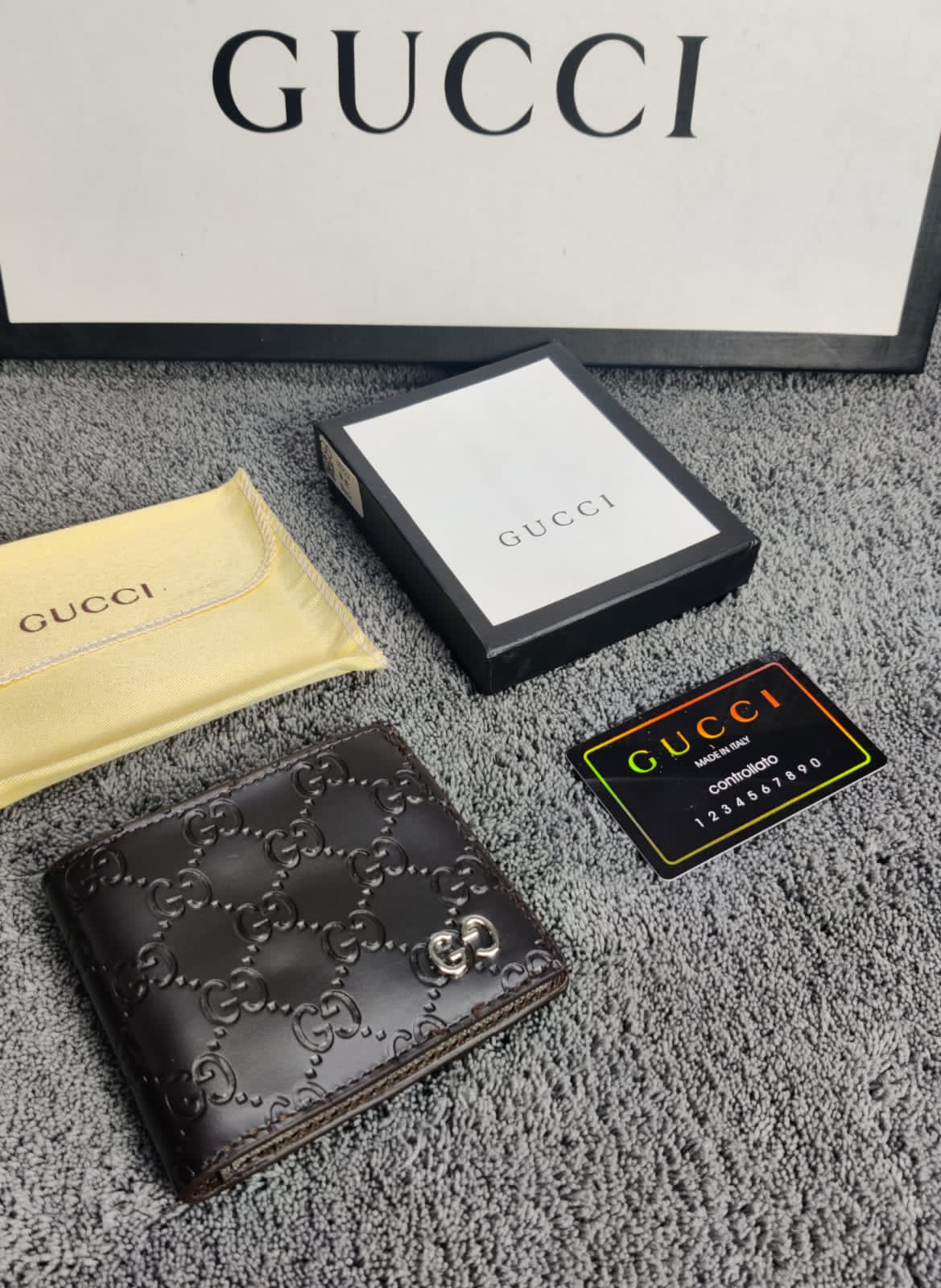 GC Singnature Coin Wallet Made In Italy Brown Color Men's Wallet For Man Big GG Leather Gift Wallet GC Design Print GU-W-0276