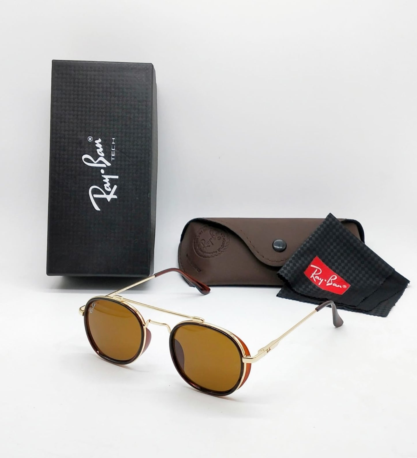 Round Frame Sunglass With Green Len's Sunglass For Men's Women's Or Girls Green Glass And Silver Frame Sunglasses RB-1102- Unisex Sunglass