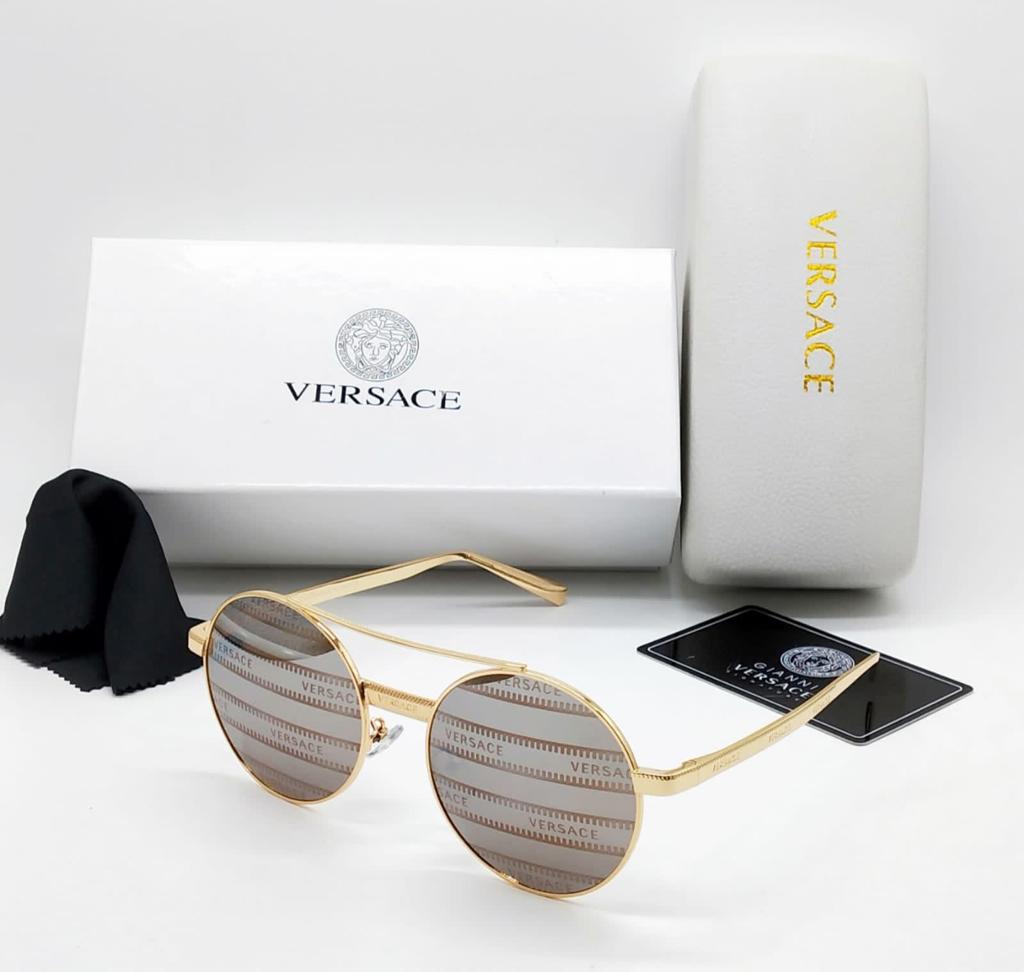 Ver-8001 round brown shade Sunglasses For Men For Women Golden Stick Sunglass