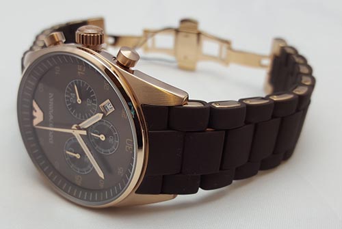 Chronograph Brown Silicone Men's Watch AR5890